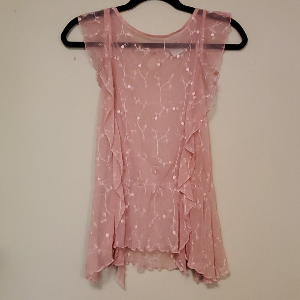 Beautiful dainty embroided pink top